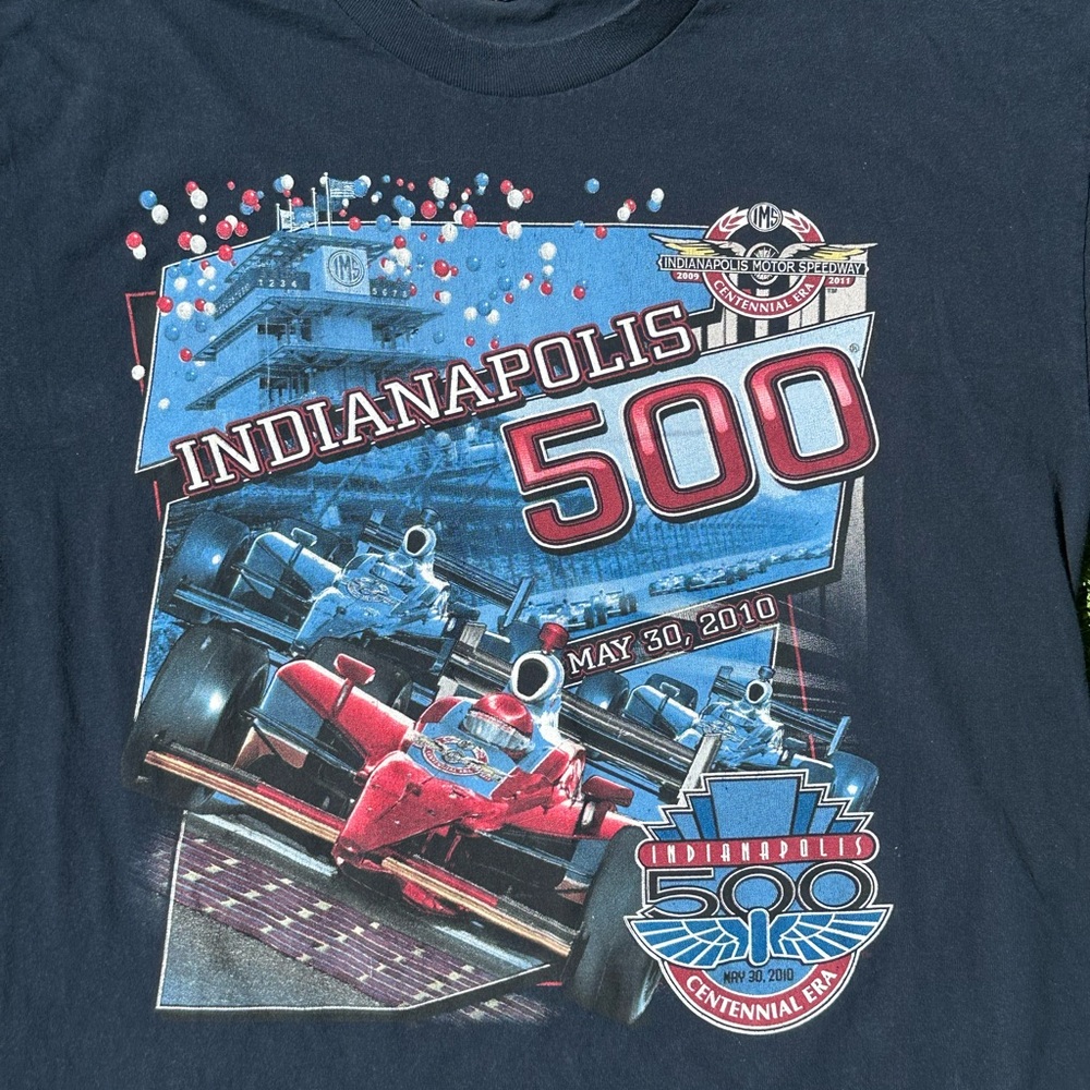 Vintage Indianapolis 500 Motor Speedway 2010 Double Sided T Shirt Size XL